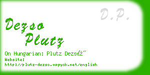 dezso plutz business card